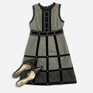 Chic Black and Gray Sleeveless Dress